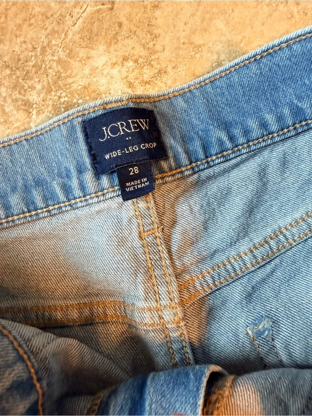 J. Crew Light Blue High-Rise Wide-Leg Jeans with Front Patch Pockets
